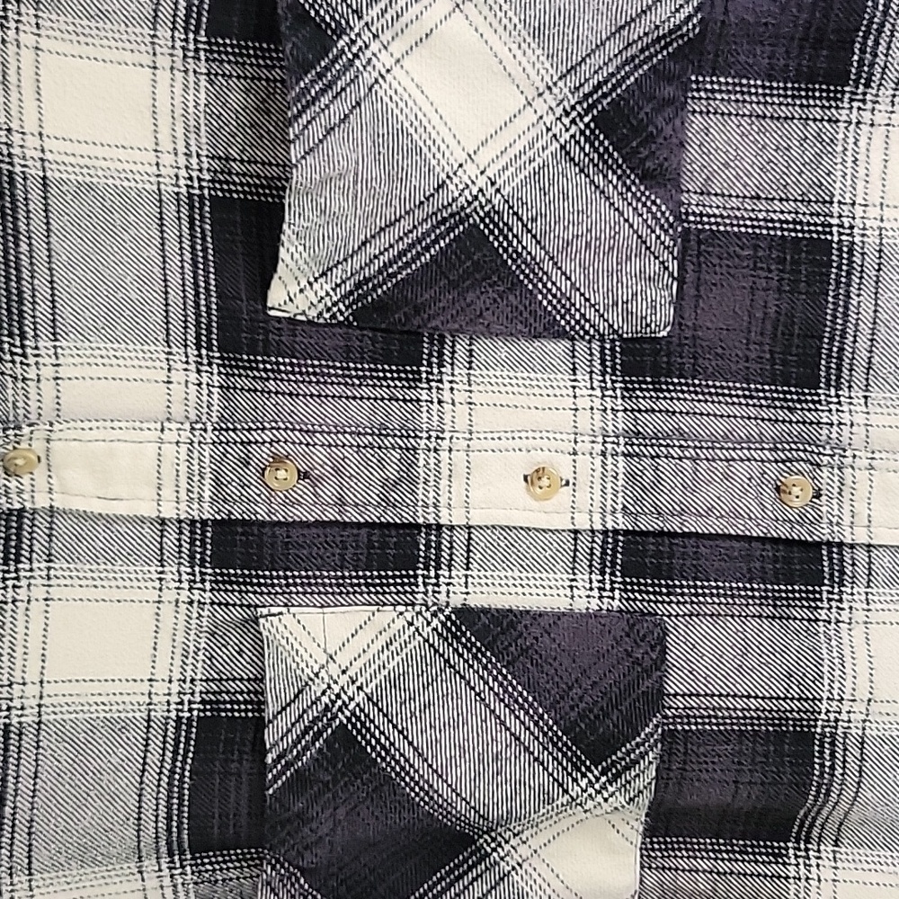 Rip Curl Black And White Button Front Flannel - image 3